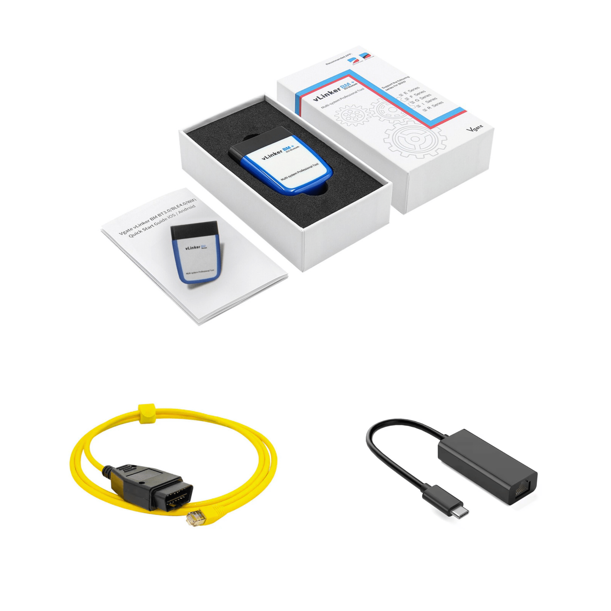Pack Codedrive — OBD2 Bluetooth + Cable ENET para BimmerCode y BMW + Guía Codedrive - CodeDrive